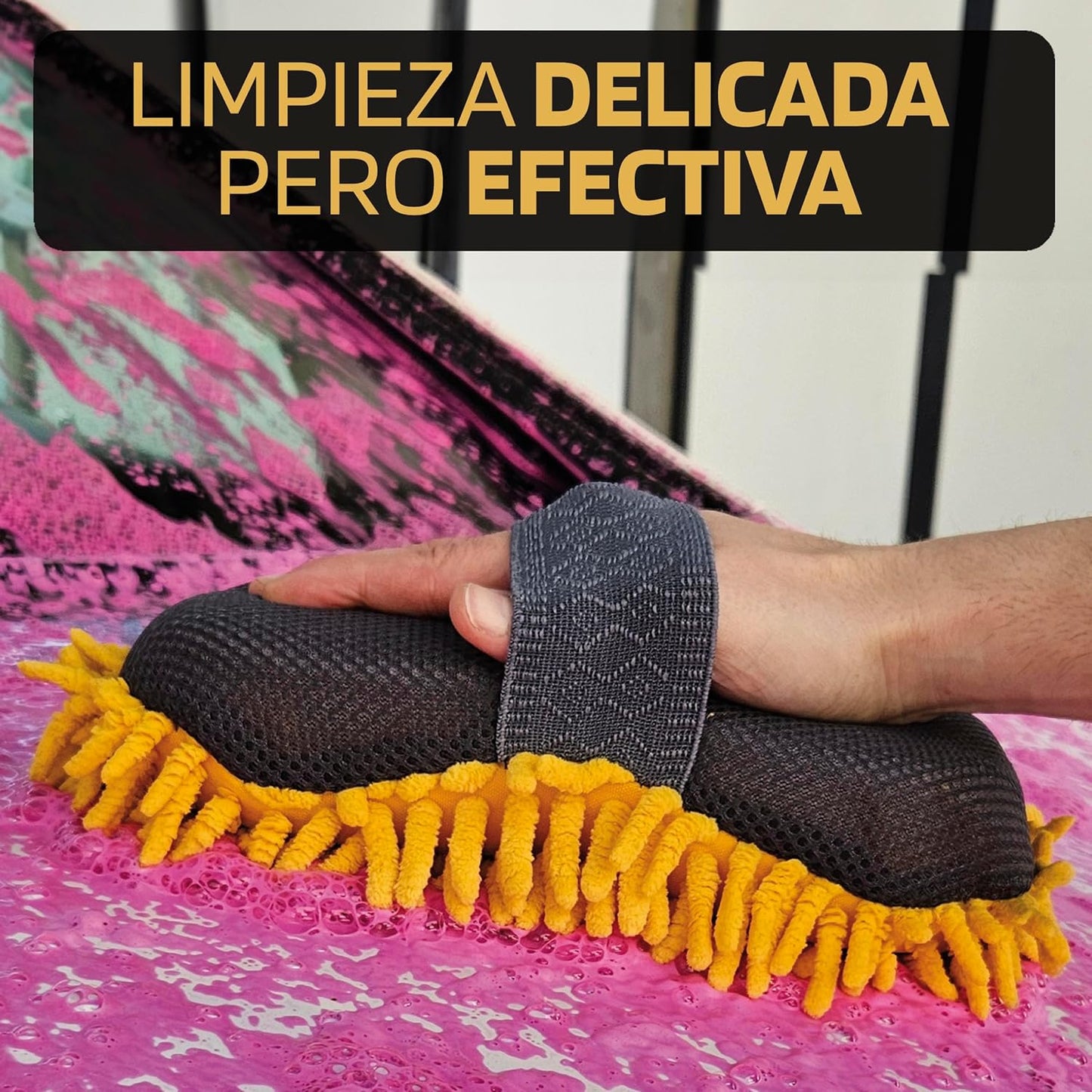 S SUMEX Esponja De Microfibra Premium Billionaire Para El Lavado Y Cuidado De Tu Coche Esponja Para Limpiar La Carrocería Incluye Rejilla En El Reverso Para La Suciedad Más Extrema 23 X 12 Cm
