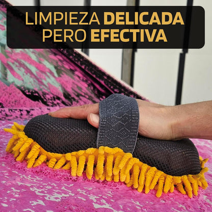 S SUMEX Esponja De Microfibra Premium Billionaire Para El Lavado Y Cuidado De Tu Coche Esponja Para Limpiar La Carrocería Incluye Rejilla En El Reverso Para La Suciedad Más Extrema 23 X 12 Cm